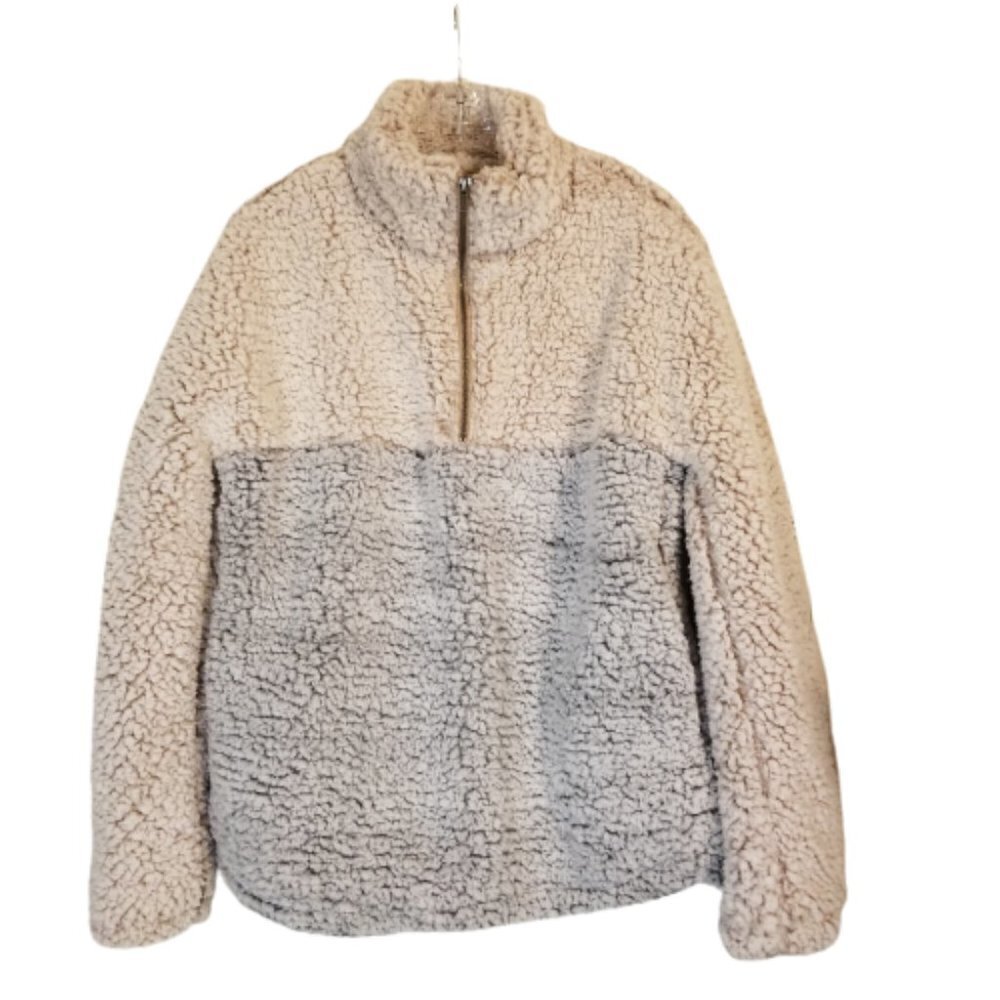 Thread & Supply Teddy Sherpa Fleece Quarter Zip Pullover Size S - Picture 4 of 11